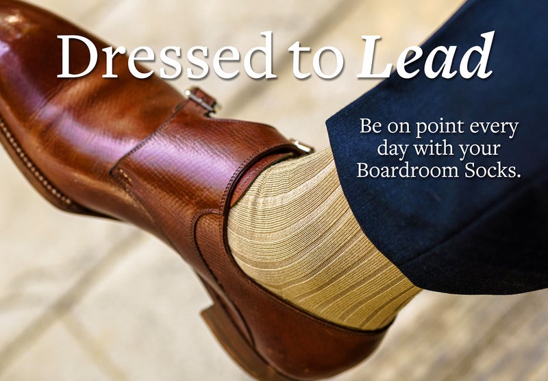 BoardroomSocks Cotton Dress Socks for Men â€“ Knee High Mens Khaki Executive Socks â€“ Classic Over the Calf Dress Socks by Boardroom Socks - Image 2